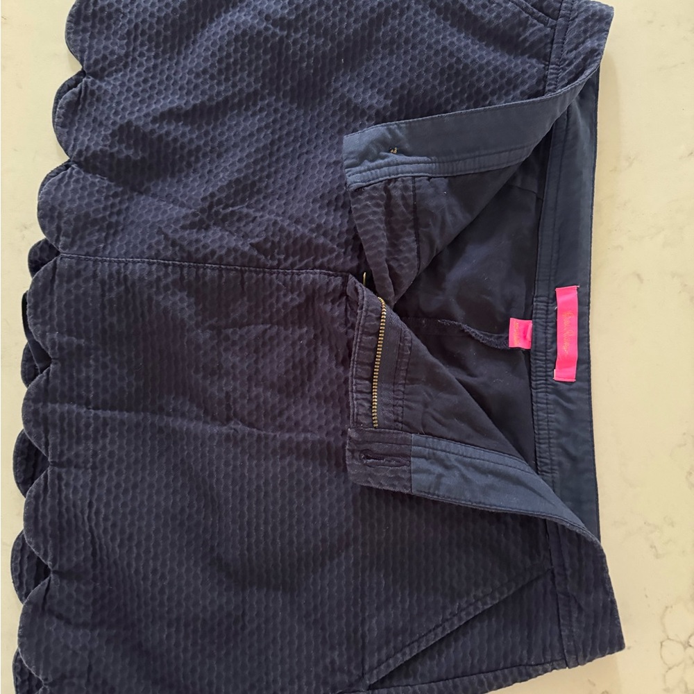 Lilly Pulitzer Blue Skorts with Textured Design